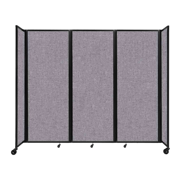 Room Divider 360 Folding Portable Partition 8'6" x 7'6" Cloud Gray Fabric